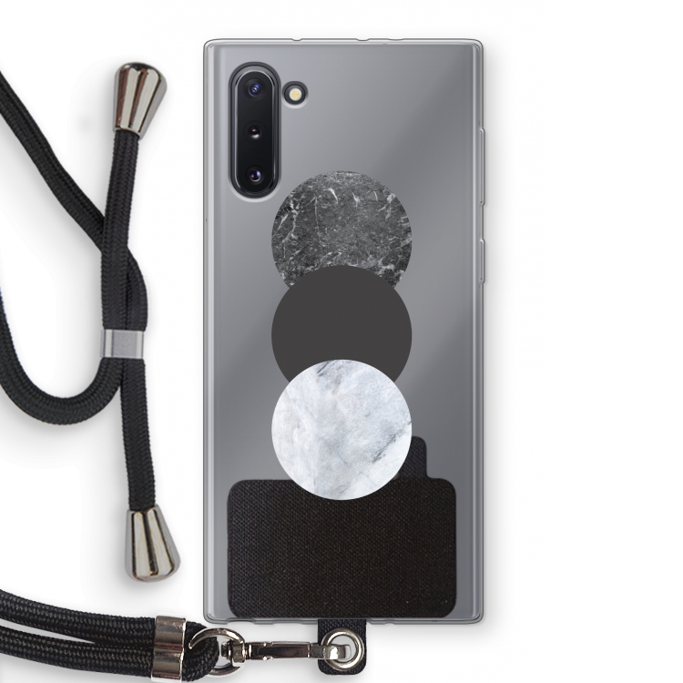 CaseCompany Marmeren cirkels: Samsung Galaxy Note 10 Transparant Hoesje met koord