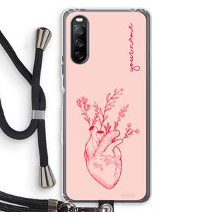 CaseCompany Blooming Heart: Sony Sony Xperia 10 III Transparant Hoesje met koord