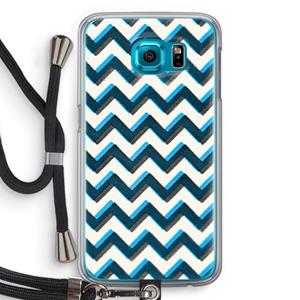 CaseCompany Onderbroken lijn: Samsung Galaxy S6 Transparant Hoesje met koord