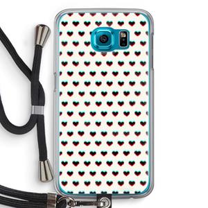 CaseCompany Hartjes: Samsung Galaxy S6 Transparant Hoesje met koord