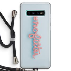 CaseCompany nofilter: Samsung Galaxy S10 Plus Transparant Hoesje met koord