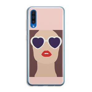 CaseCompany Red lips: Samsung Galaxy A50 Transparant Hoesje