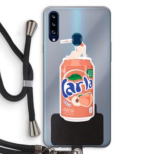 CaseCompany S(peach)less: Samsung Galaxy A20s Transparant Hoesje met koord