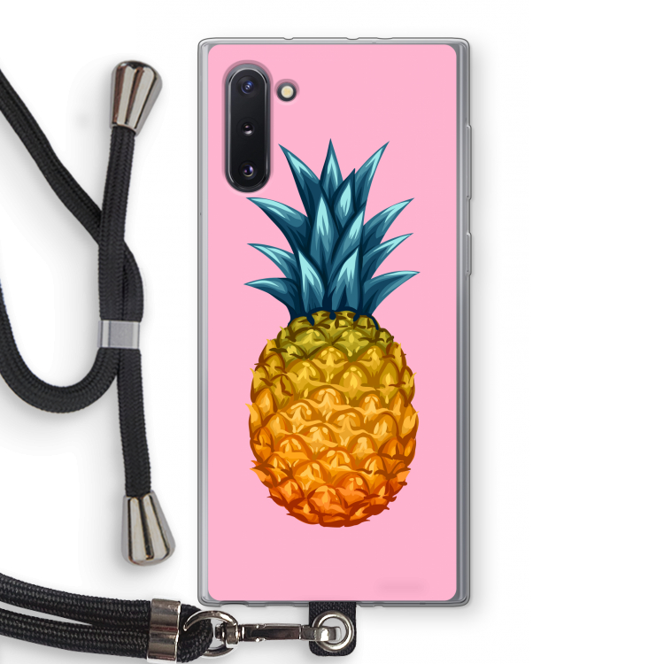 CaseCompany Grote ananas: Samsung Galaxy Note 10 Transparant Hoesje met koord