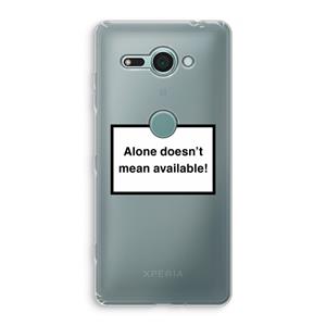 CaseCompany Alone: Sony Xperia XZ2 Compact Transparant Hoesje