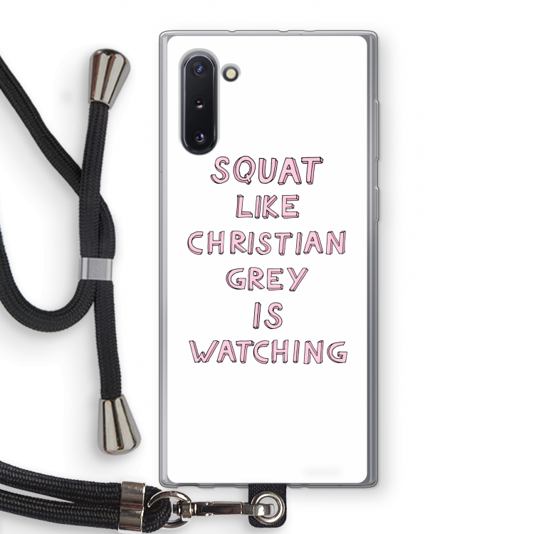 CaseCompany Christian Grey: Samsung Galaxy Note 10 Transparant Hoesje met koord