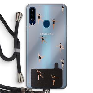 CaseCompany Dancing #1: Samsung Galaxy A20s Transparant Hoesje met koord