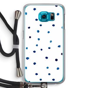CaseCompany Blauwe stippen: Samsung Galaxy S6 Transparant Hoesje met koord