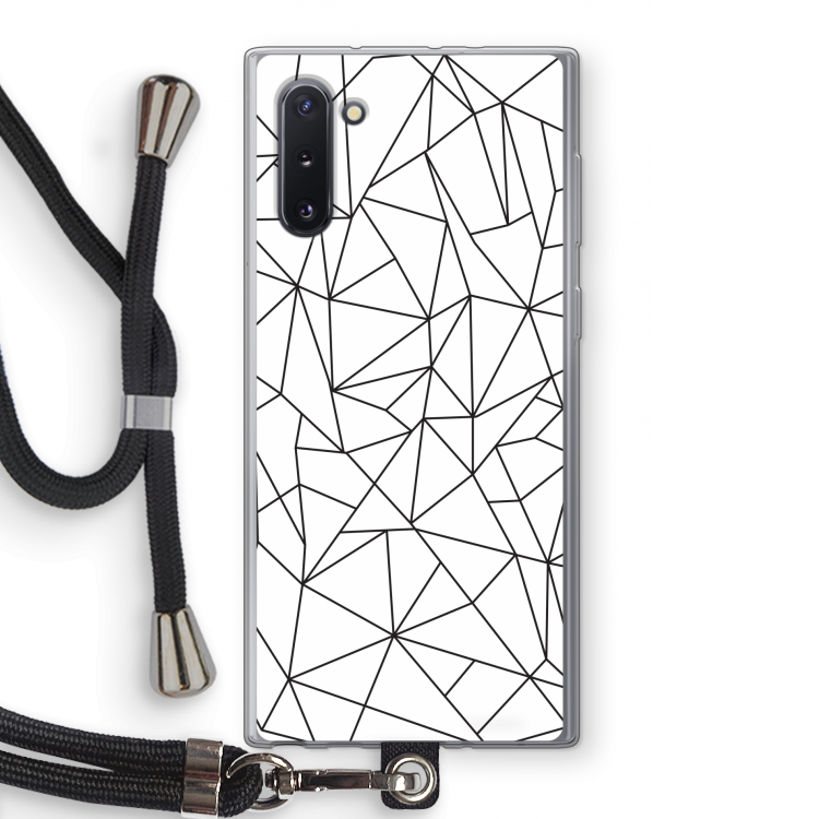 CaseCompany Geometrische lijnen zwart: Samsung Galaxy Note 10 Transparant Hoesje met koord