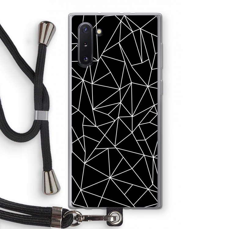 CaseCompany Geometrische lijnen wit: Samsung Galaxy Note 10 Transparant Hoesje met koord