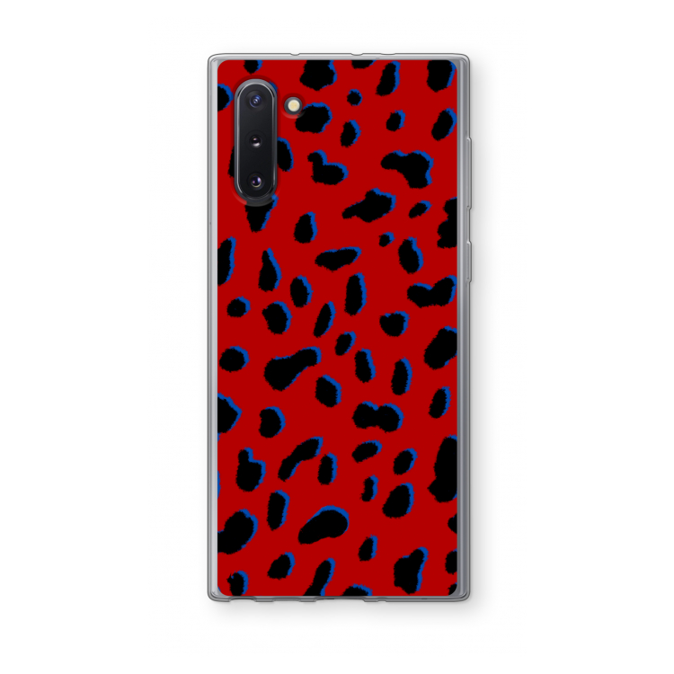 CaseCompany Red Leopard: Samsung Galaxy Note 10 Transparant Hoesje