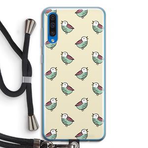 CaseCompany Vogeltjes: Samsung Galaxy A50 Transparant Hoesje met koord