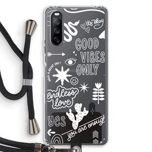 CaseCompany Good vibes: Sony Sony Xperia 10 III Transparant Hoesje met koord