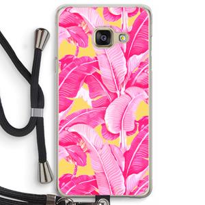 CaseCompany Pink Banana: Samsung Galaxy A3 (2016) Transparant Hoesje met koord