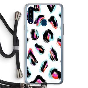 CaseCompany Cheetah color: Samsung Galaxy A20s Transparant Hoesje met koord