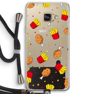 CaseCompany Chicken 'n Fries: Samsung Galaxy A3 (2016) Transparant Hoesje met koord