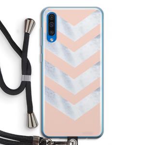 CaseCompany Marmeren pijlen: Samsung Galaxy A50 Transparant Hoesje met koord