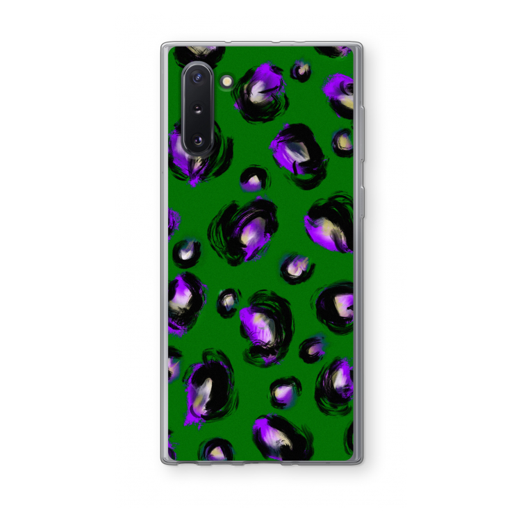 CaseCompany Green Cheetah: Samsung Galaxy Note 10 Transparant Hoesje