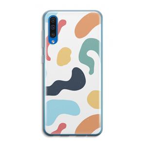 CaseCompany Memphis Shapes Blue: Samsung Galaxy A50 Transparant Hoesje