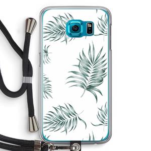 CaseCompany Simple leaves: Samsung Galaxy S6 Transparant Hoesje met koord