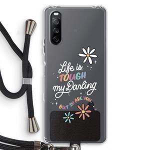 CaseCompany Tough Life: Sony Sony Xperia 10 III Transparant Hoesje met koord