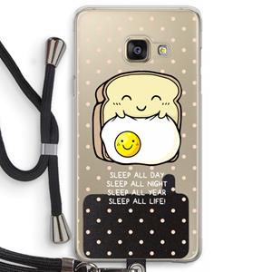 CaseCompany Sleep All Day: Samsung Galaxy A3 (2016) Transparant Hoesje met koord