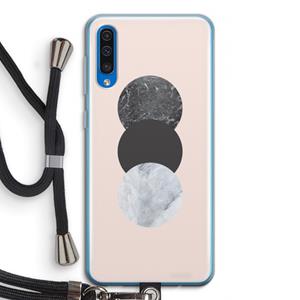 CaseCompany Marmeren cirkels: Samsung Galaxy A50 Transparant Hoesje met koord