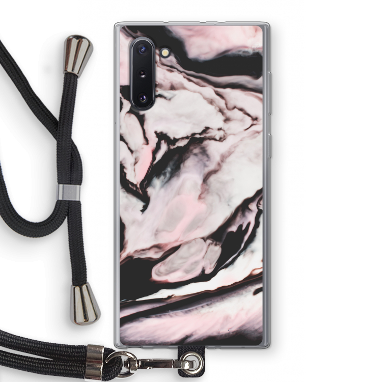 CaseCompany Roze stroom: Samsung Galaxy Note 10 Transparant Hoesje met koord