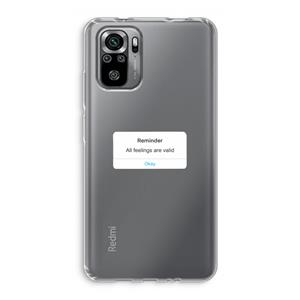 CaseCompany Reminder: Xiaomi Redmi Note 10S Transparant Hoesje