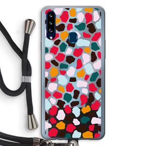 CaseCompany Colored Giraffe: Samsung Galaxy A20s Transparant Hoesje met koord