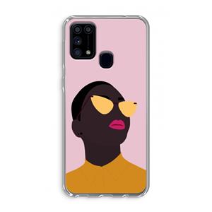 CaseCompany Yellow glasses: Samsung Galaxy M31 Transparant Hoesje