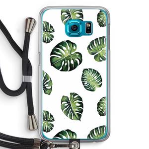 CaseCompany Tropische bladeren: Samsung Galaxy S6 Transparant Hoesje met koord