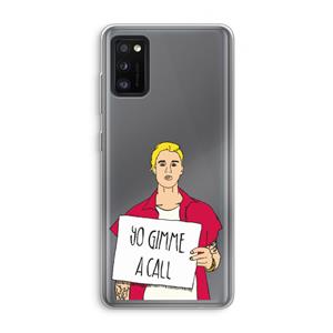 CaseCompany Gimme a call: Samsung Galaxy A41 Transparant Hoesje