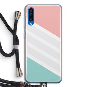 CaseCompany Strepen pastel: Samsung Galaxy A50 Transparant Hoesje met koord