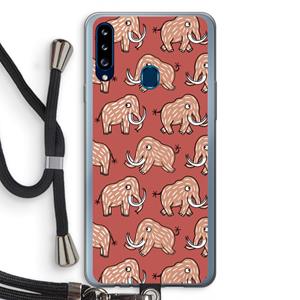 CaseCompany Mammoet: Samsung Galaxy A20s Transparant Hoesje met koord