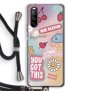 CaseCompany Positivity: Sony Sony Xperia 10 III Transparant Hoesje met koord