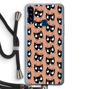 CaseCompany Kat: Samsung Galaxy A20s Transparant Hoesje met koord
