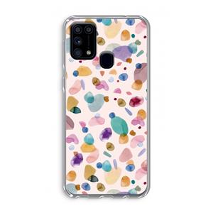CaseCompany Terrazzo Memphis Pink: Samsung Galaxy M31 Transparant Hoesje