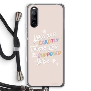 CaseCompany Right Place: Sony Sony Xperia 10 III Transparant Hoesje met koord