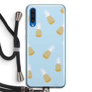 CaseCompany Ananasjes: Samsung Galaxy A50 Transparant Hoesje met koord