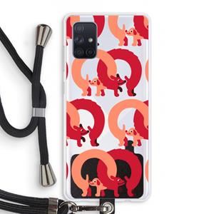 CaseCompany Dogs: Samsung Galaxy A71 Transparant Hoesje met koord