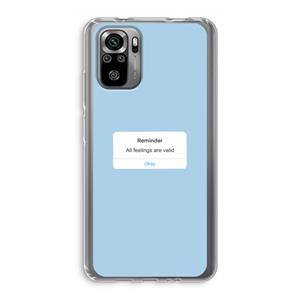 CaseCompany Reminder: Xiaomi Redmi Note 10S Transparant Hoesje