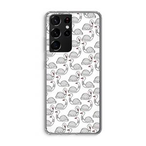 CaseCompany Zwanen: Samsung Galaxy S21 Ultra Transparant Hoesje