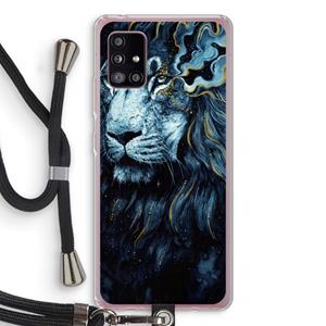 CaseCompany Darkness Lion: Samsung Galaxy A51 5G Transparant Hoesje met koord