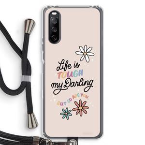 CaseCompany Tough Life: Sony Sony Xperia 10 III Transparant Hoesje met koord