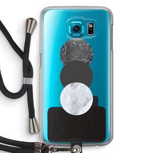CaseCompany Marmeren cirkels: Samsung Galaxy S6 Transparant Hoesje met koord