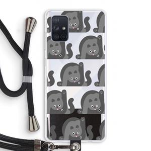 CaseCompany Cats: Samsung Galaxy A71 Transparant Hoesje met koord