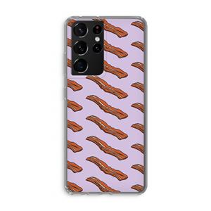 CaseCompany Bacon to my eggs #2: Samsung Galaxy S21 Ultra Transparant Hoesje