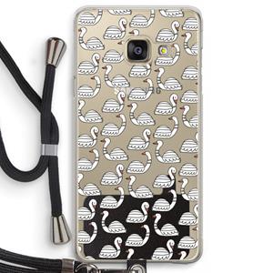 CaseCompany Zwanen: Samsung Galaxy A3 (2016) Transparant Hoesje met koord