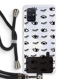 CaseCompany Eye pattern #2: Samsung Galaxy A71 Transparant Hoesje met koord